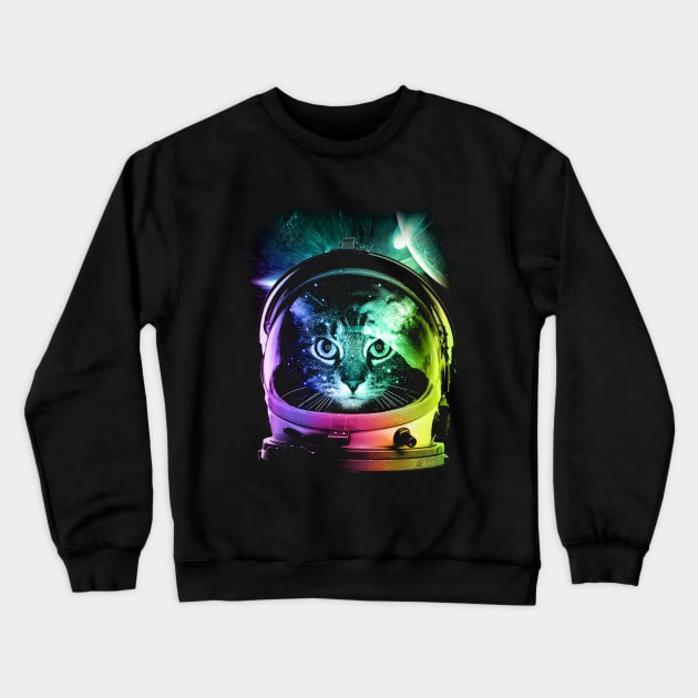 Space Cat V.II Crewneck Sweatshirt by clingcling